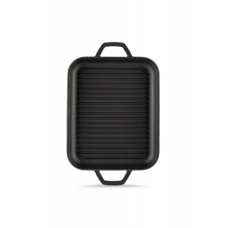Prostokątna żeliwna patelnia grillowa z dwoma uchwytami Solagio, 26x32cm - Porównanie produktów