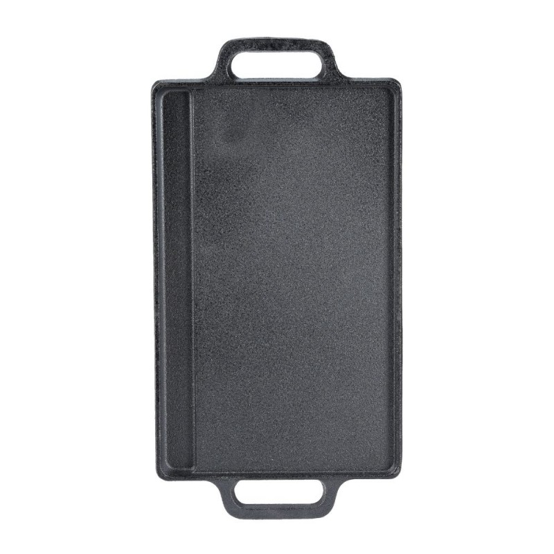 Dwustronna żeliwna płyta grillowa, 33x20 cm | Płyta żeliwna |  |