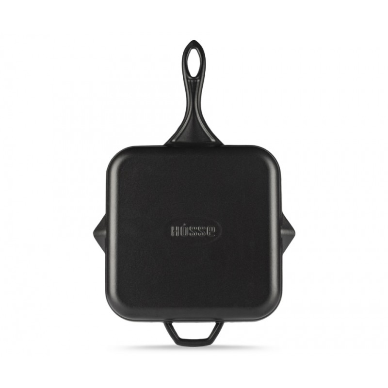 Patelnia grillowa żeliwna emaliowana Hosse, Black Onyx, 28x28cm | Patelnia grillowa żeliwna | Patelnia żeliwna |