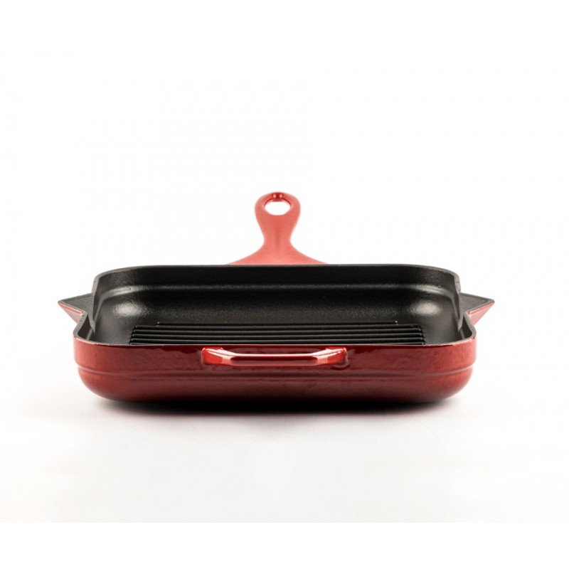 Patelnia grillowa żeliwna emaliowana Hosse, Rubin, 28x28cm | Patelnia grillowa żeliwna | Patelnia żeliwna |