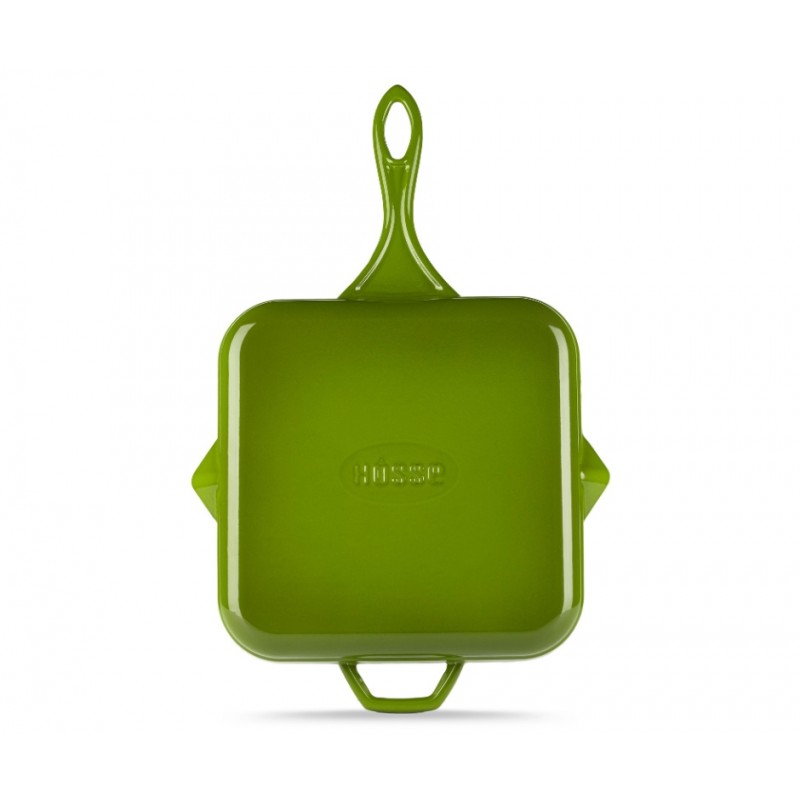 Patelnia grillowa żeliwna emaliowana Hosse, Bamboo, 28x28cm | Patelnia grillowa żeliwna | Patelnia żeliwna |