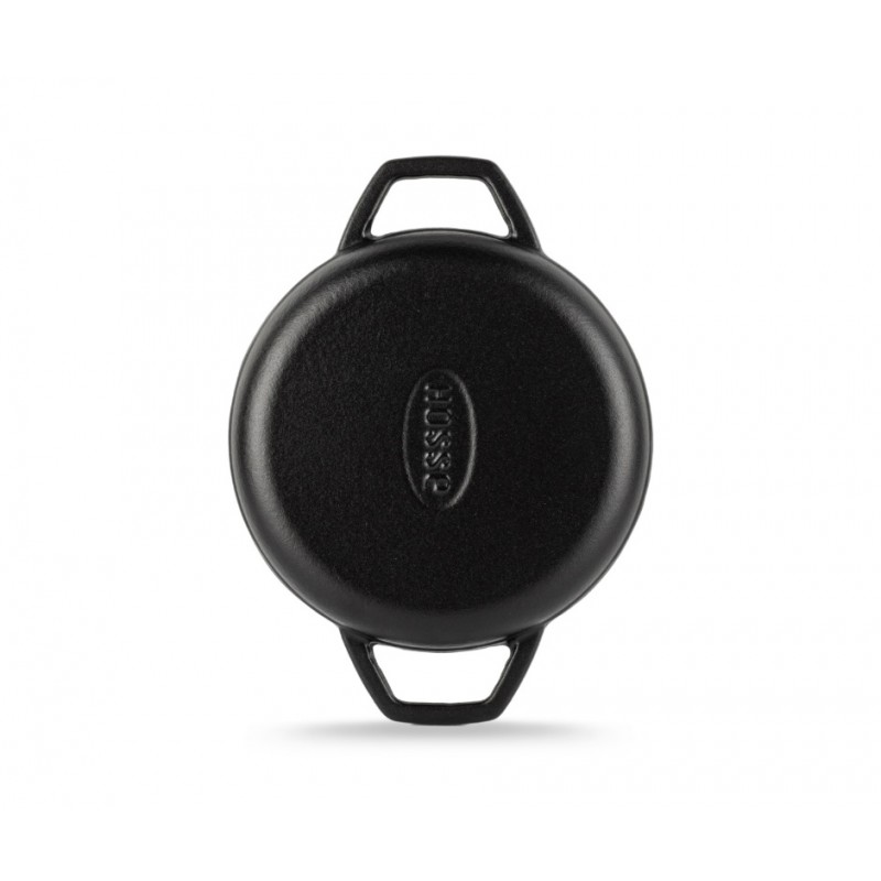 Patelnia żeliwna z dwoma uchwytami emaliowana Hosse, Black Onyx, Ф16cm | Płaska patelnia żeliwna | Patelnia żeliwna |