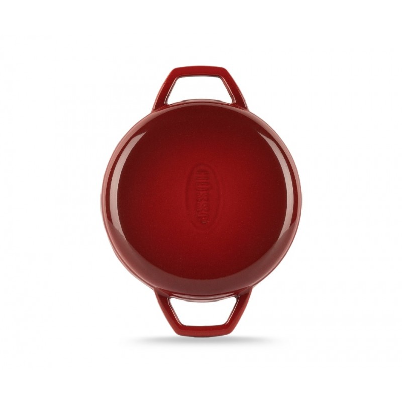 Patelnia żeliwna z dwoma uchwytami emaliowana Hosse, Rubin, Ф16cm | Płaska patelnia żeliwna | Patelnia żeliwna |