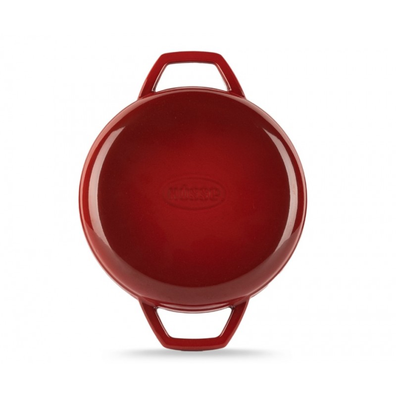 Patelnia żeliwna z dwoma uchwytami emaliowana Hosse, Rubin, Ф22cm | Płaska patelnia żeliwna | Patelnia żeliwna |