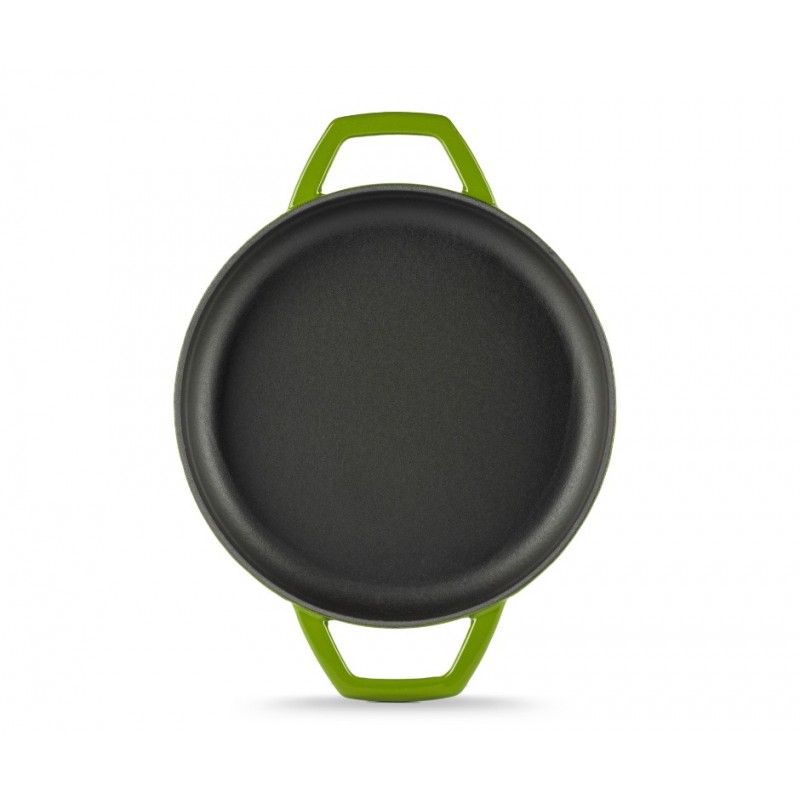 Patelnia żeliwna z dwoma uchwytami emaliowana Hosse, Bamboo, Ф22cm | Płaska patelnia żeliwna | Patelnia żeliwna |