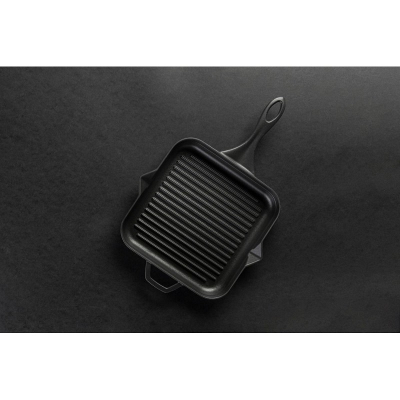 Patelnia grillowa żeliwna emaliowana Hosse, Black Onyx, 28x28cm | Patelnia grillowa żeliwna | Patelnia żeliwna |