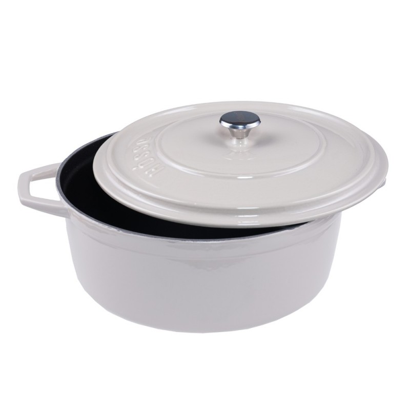 Głęboki garnek żeliwny Solagio, Ivory, Ф28 - Garnek żeliwny